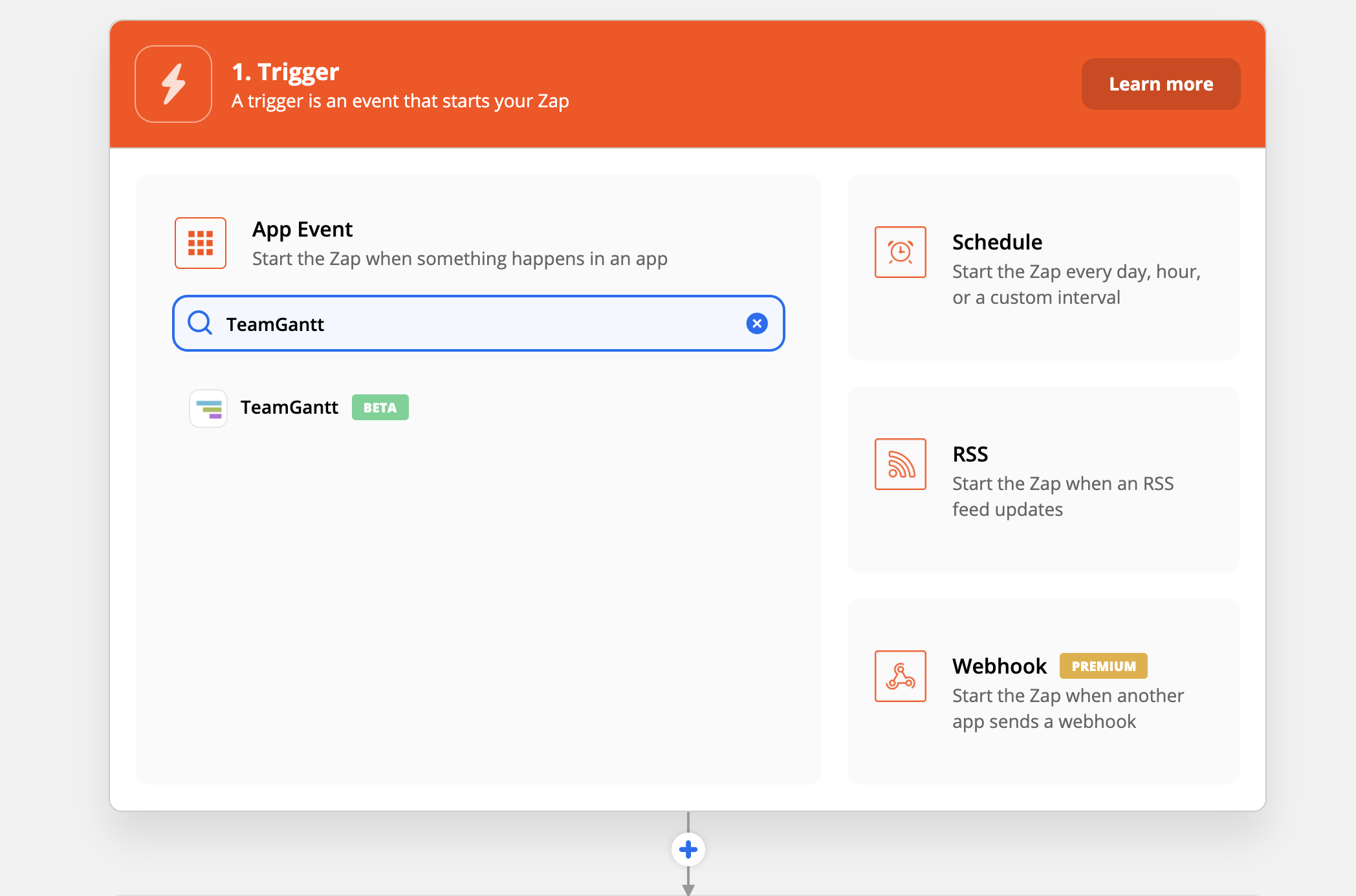 Activating the TeamGantt integration in Zapier